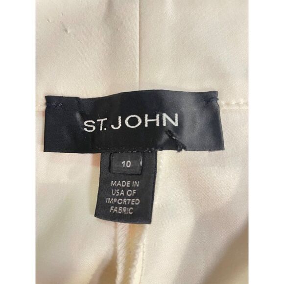 St John Cream off white Ankle Pants 8 10 - Picture 4 of 4